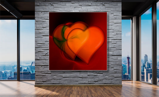 WANDBILDER ALURAHMEN ABSTRAKTE BILDER WOHNZIMMER 150x150 HERZEN KUNST