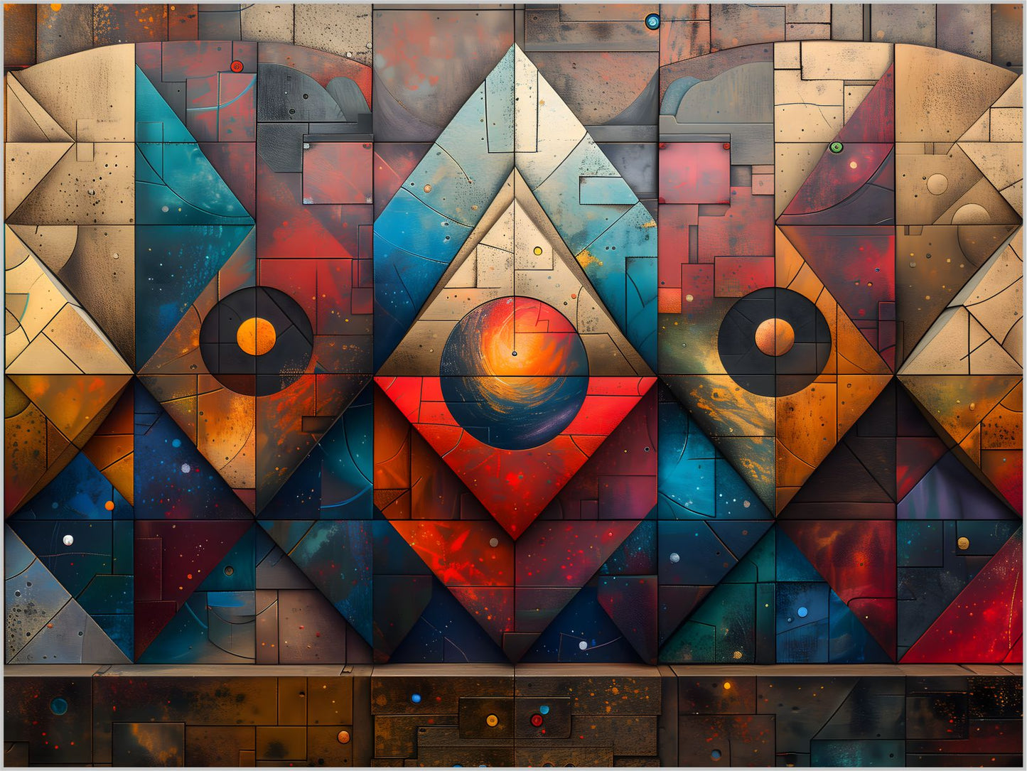 WANDBILD ALURAHMEN XXL 200x150 ABSTRAKTE BILDER WOHNZIMMER KUNST GEOMETRISCH
