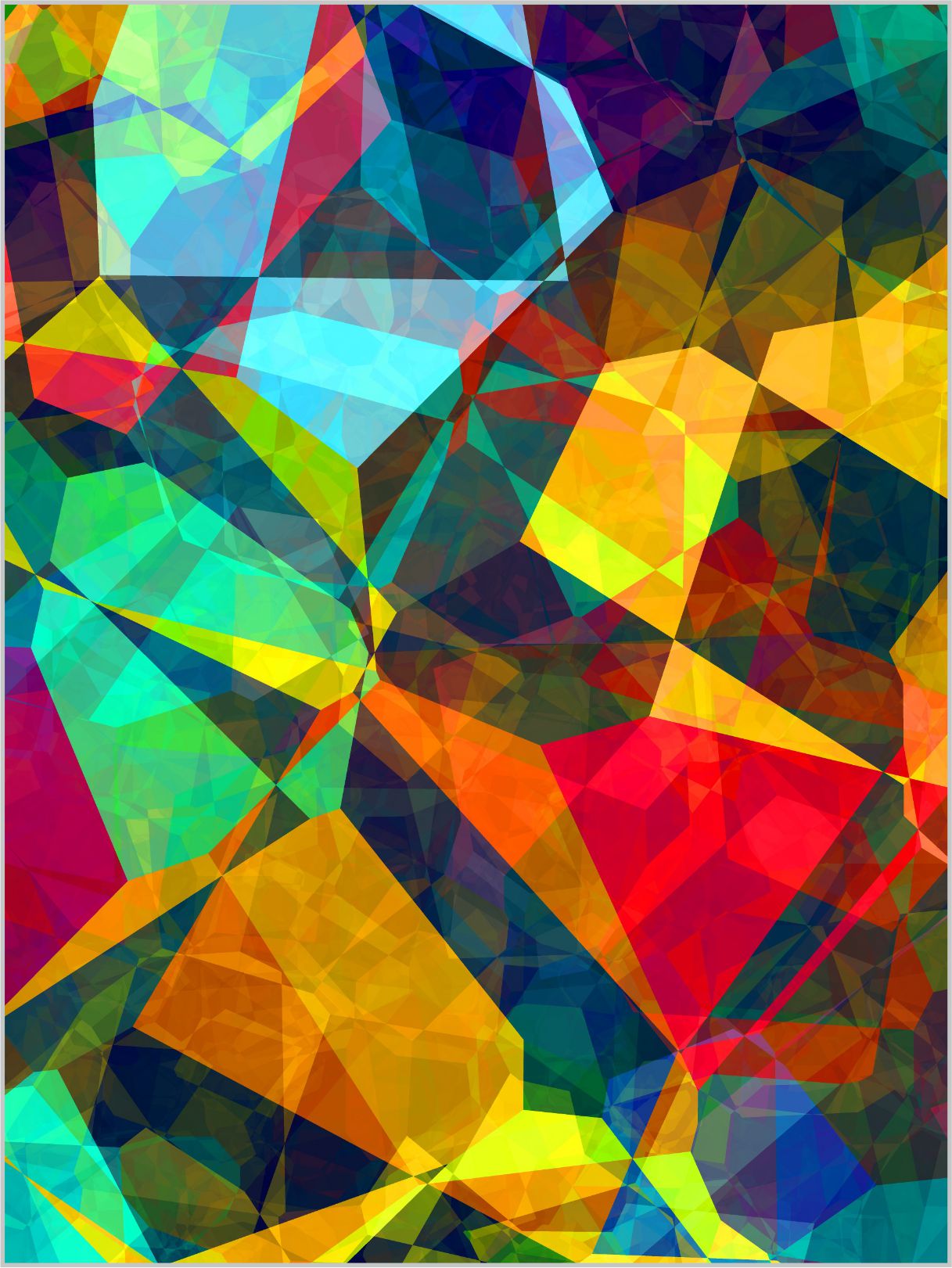 WANDBILD MIT RAHMEN 150x200 ABSTRAKT BILDER XXL WOHNZIMMER KUNST MOSAIK BUNT