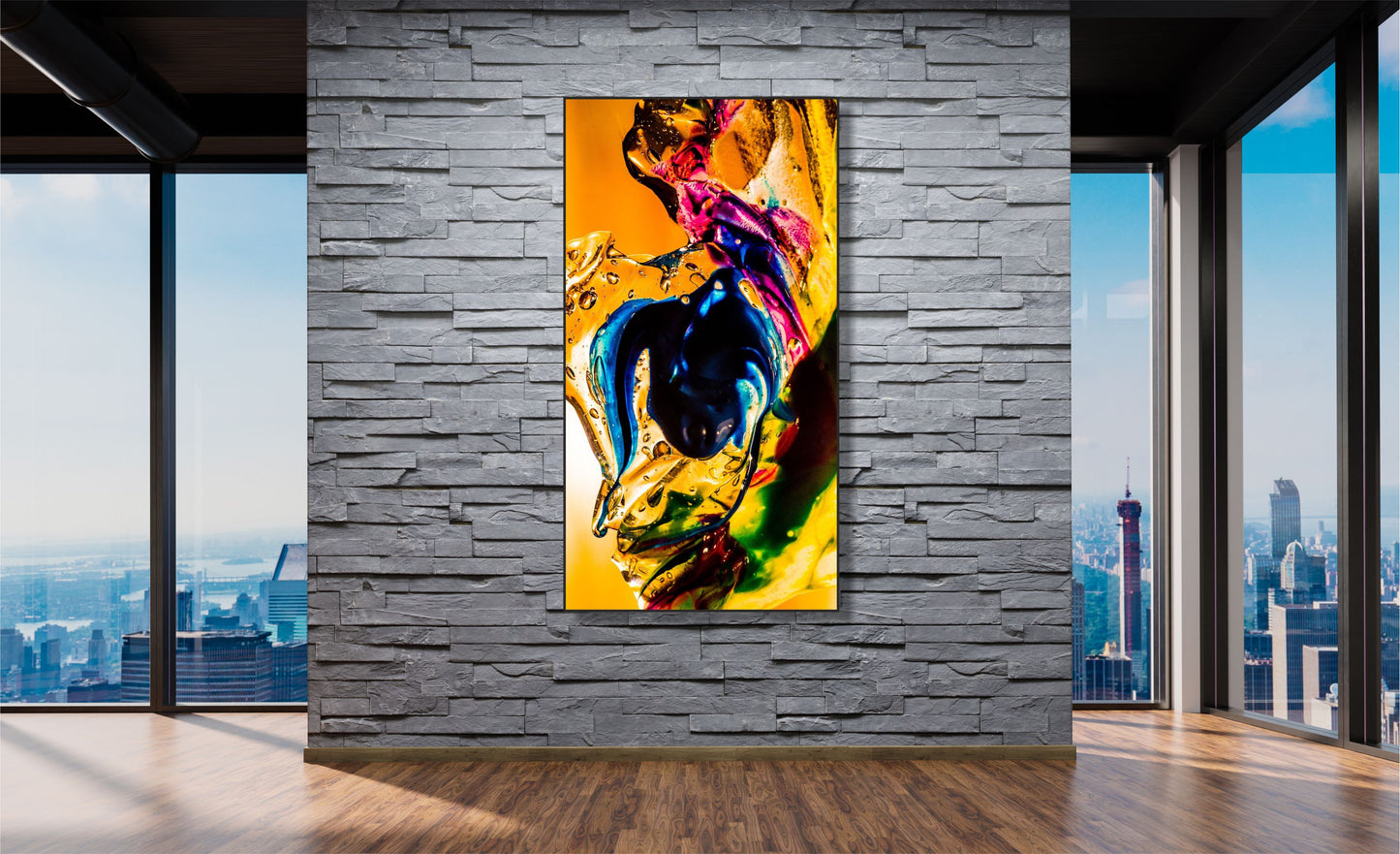 WANDBILDER MIT RAHMEN ABSTRAKT BILDER XXL MODERN WOHNZIMMER LIQUID BUNT