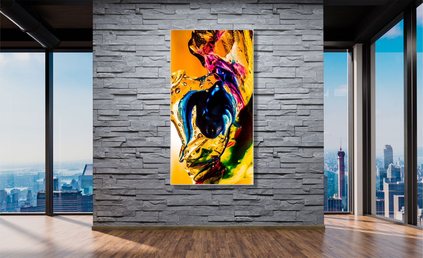 WANDBILDER MIT RAHMEN ABSTRAKT BILDER XXL MODERN WOHNZIMMER LIQUID BUNT