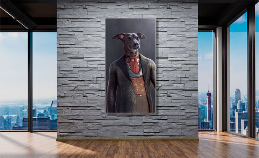WANDBILDER MIT RAHMEN ABSTRAKTE BILDER XXL MODERN WOHNZIMMER HUND TIER