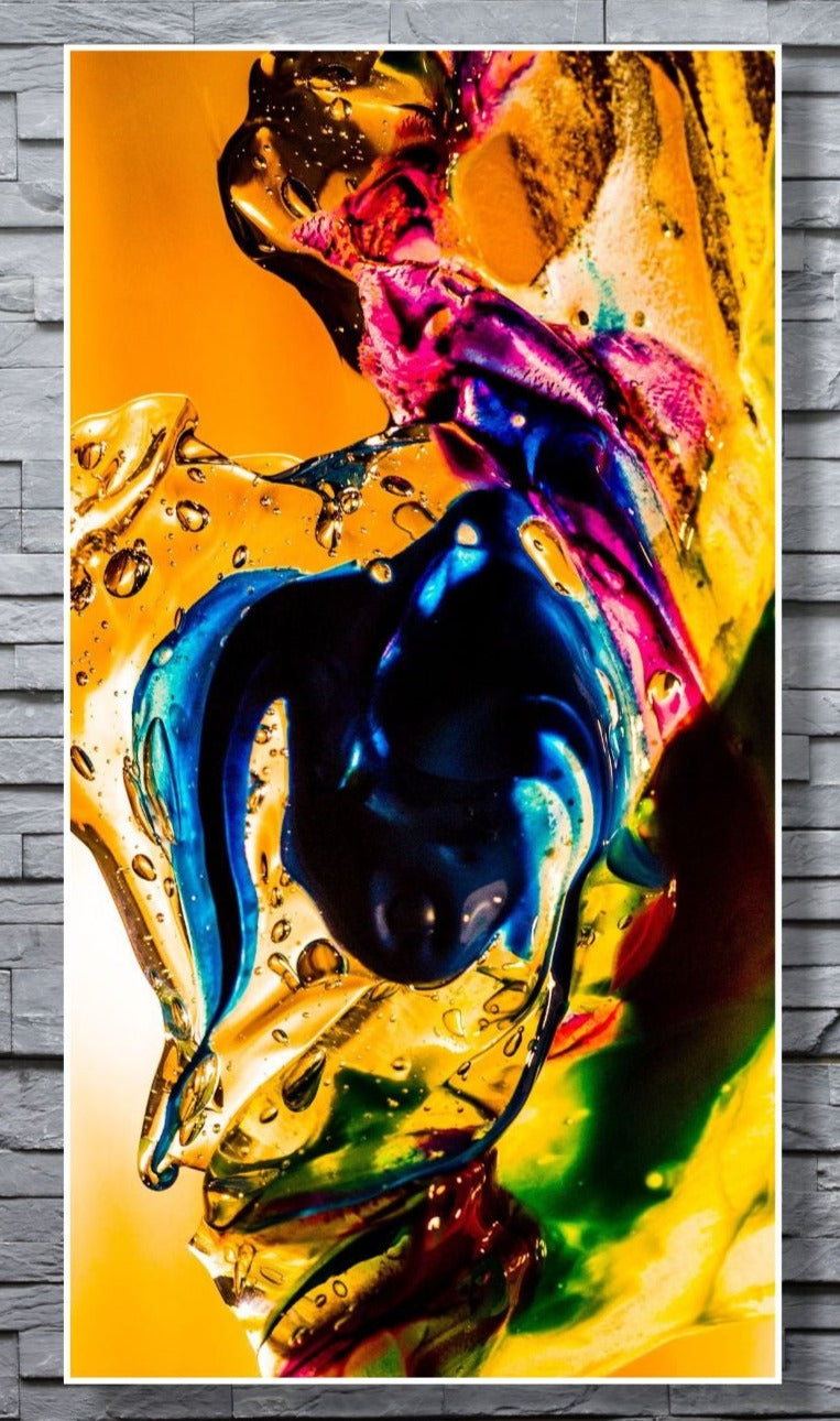 WANDBILDER MIT RAHMEN ABSTRAKT BILDER XXL MODERN WOHNZIMMER LIQUID BUNT