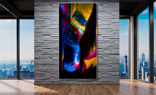 WANDBILDER MIT RAHMEN ABSTRAKT BILDER XXL MODERN WOHNZIMMER LIQUID BUNT