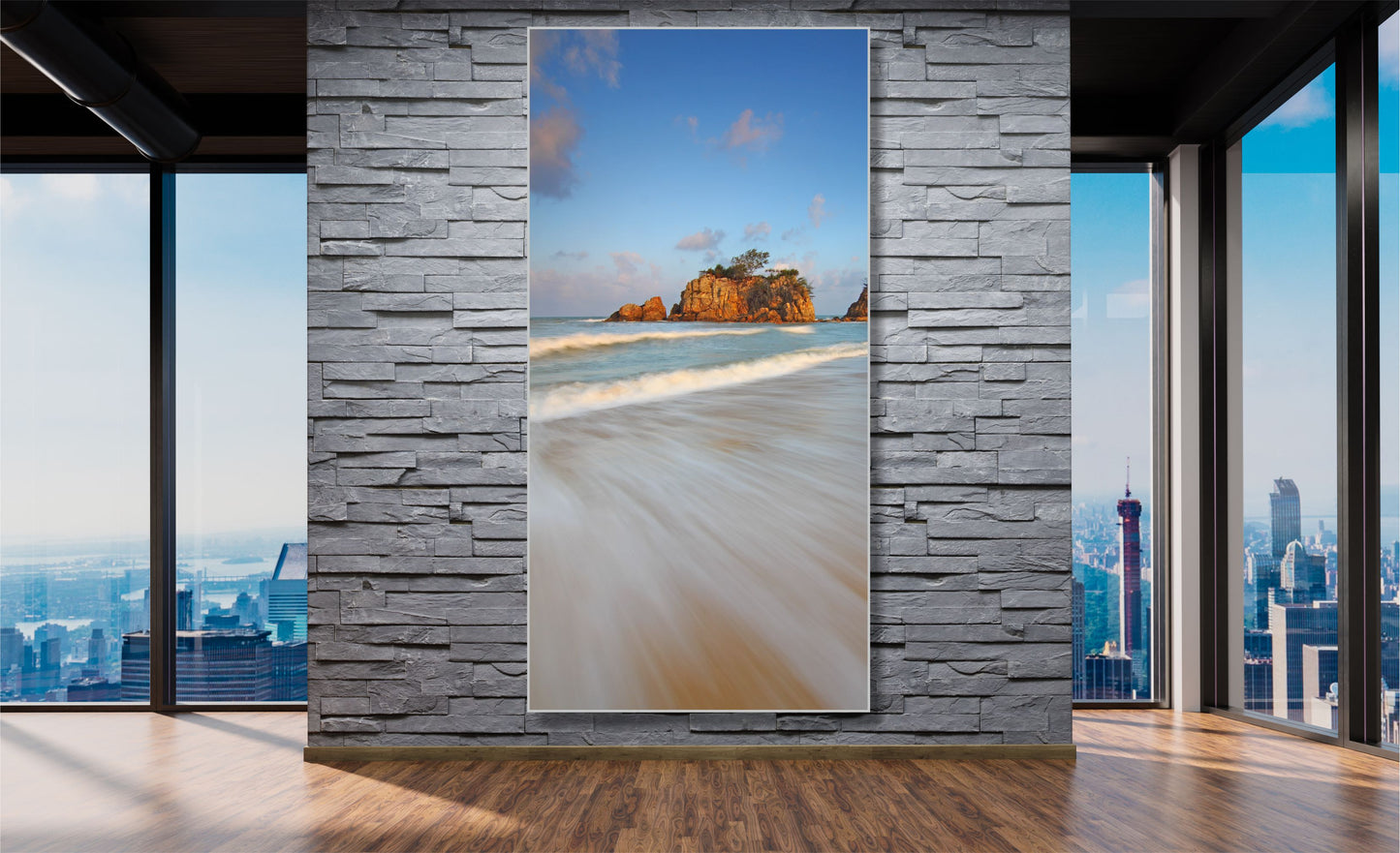 WANDBILDER MIT RAHMEN MEER BILDER XXL MODERN WOHNZIMMER STRAND