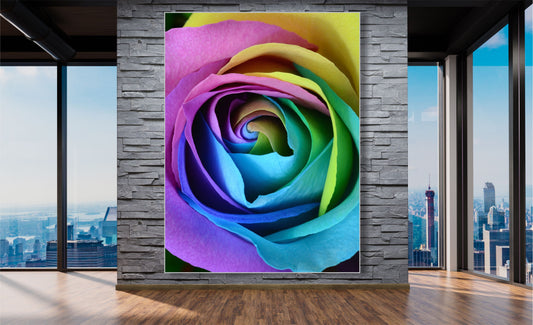 WANDBILD MIT RAHMEN 150x200 ABSTRAKT BILDER XXL WOHNZIMMER ROSE BUNT MODERN