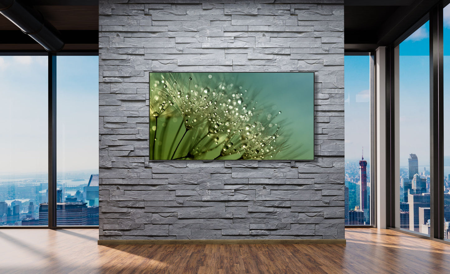 WANDBILDER ALURAHMEN NATUR BILDER WOHNZIMMER 150x80 PUSTEBLUME