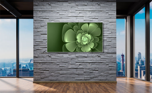 WANDBILDER MIT RAHMEN ABSTRAKT BILDER XXL MODERN WOHNZIMMER BLÜTE GRÜN