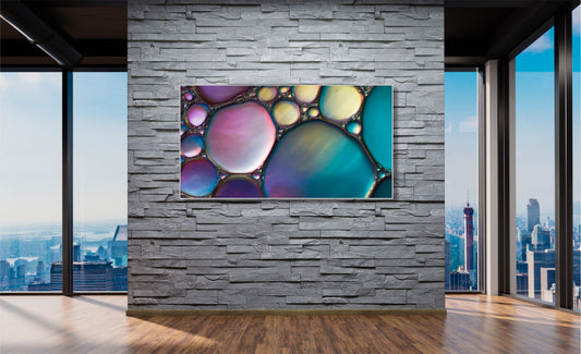 WANDBILDER MIT RAHMEN ABSTRAKT BILDER XXL MODERN WOHNZIMMER BUBBLES