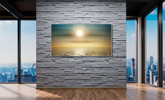 WANDBILDER MIT RAHMEN NATUR BILDER XXL MODERN WOHNZIMMER MEER SONNE