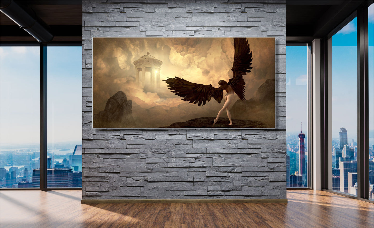 WANDBILDER MIT RAHMEN ABSTRAKT BILDER XXL MODERN WOHNZIMMER ENGEL