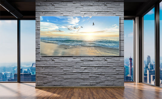 WANDBILDER MIT RAHMEN MEER BILDER XXL MODERN WOHNZIMMER STRAND NATUR