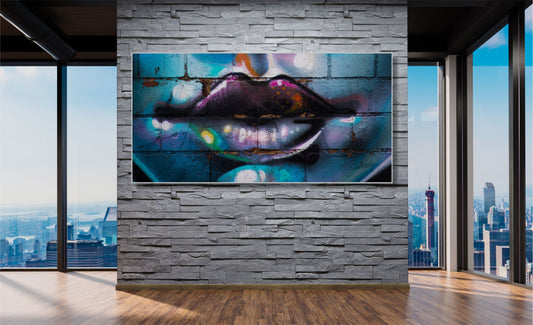 WANDBILDER ALURAHMEN XXL ABSTRAKTE BILDER 200x100 WOHNZIMMER GRAFFITI KUNST