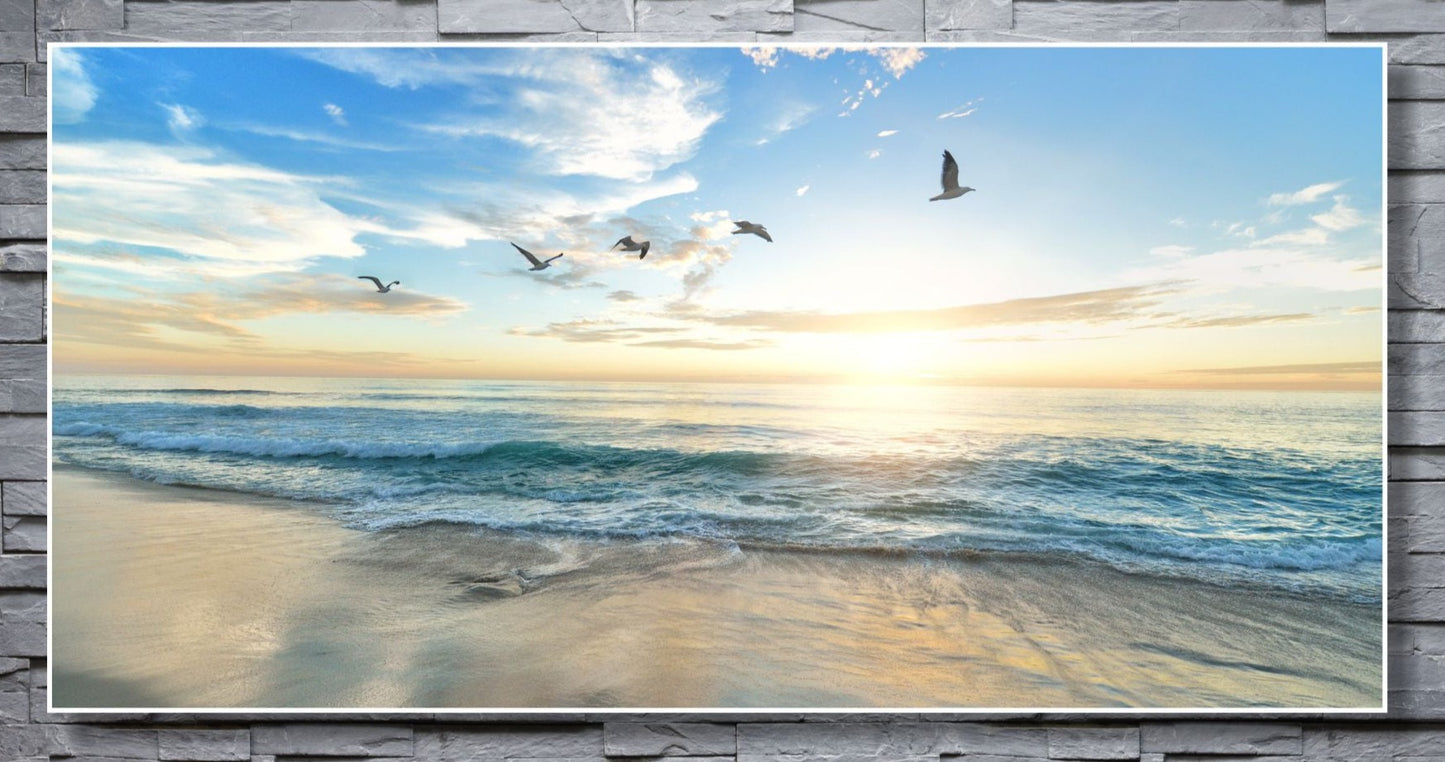 WANDBILDER ALURAHMEN XXL NATUR BILDER 200x100 WOHNZIMMER STRAND MEER