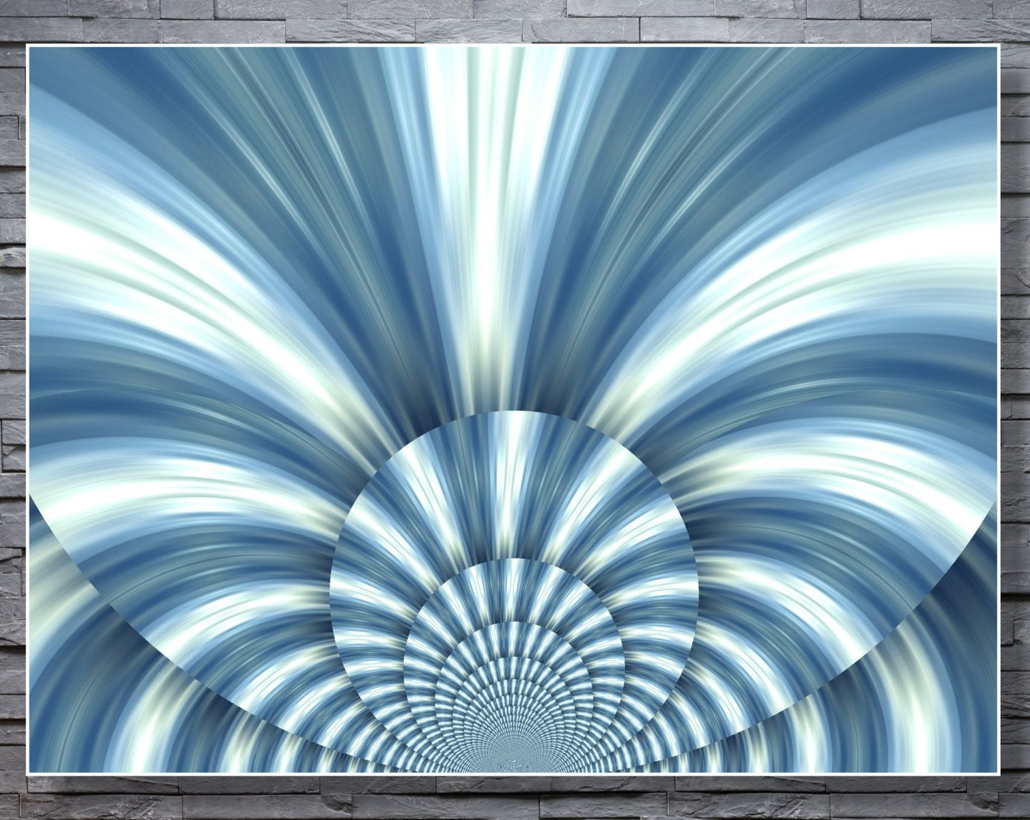 WANDBILDER MIT RAHMEN ABSTRAKT BILDER XXL MODERN WOHNZIMMER KUNST BLAU-WEISS