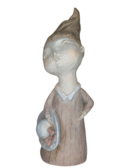 EXNER DEKO FIGUR SKULPTUR LADY CRIVA MIT HUT HÖHE 32 cm MODERN ABSTRAKT