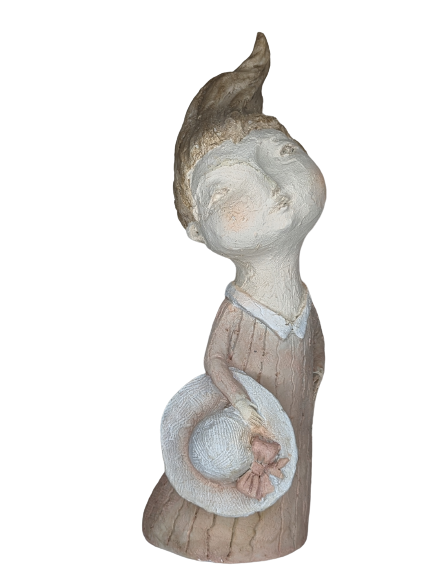 EXNER DEKO FIGUR SKULPTUR LADY CRIVA MIT HUT HÖHE 32 cm MODERN ABSTRAKT