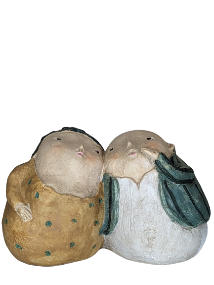 EXNER DEKO FIGUR SKULPTUR MANN&FRAU CRIVA HÖHE 13 cm WITZIG MODERN ABSTRAKT