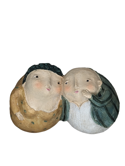 EXNER DEKO FIGUR SKULPTUR MANN&FRAU CRIVA HÖHE 13 cm WITZIG MODERN ABSTRAKT