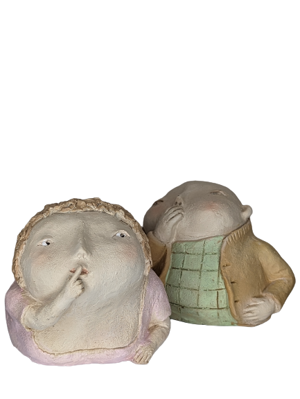 EXNER DEKO FIGUREN BÜSTEN WITZIGES PAAR CRIVA HÖHE 14 cm MODERN ABSTAKT