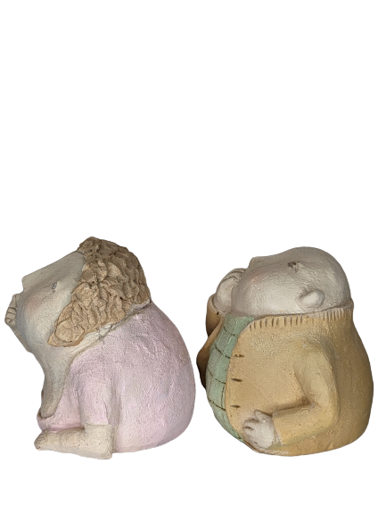 EXNER DEKO FIGUREN BÜSTEN WITZIGES PAAR CRIVA HÖHE 14 cm MODERN ABSTAKT