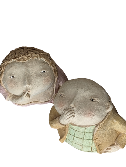 EXNER DEKO FIGUREN BÜSTEN WITZIGES PAAR CRIVA HÖHE 14 cm MODERN ABSTAKT