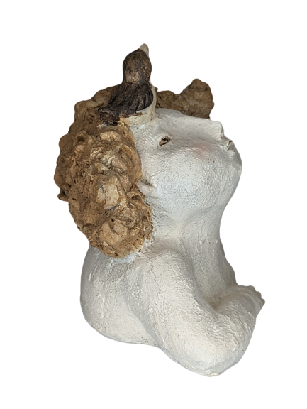 EXNER DEKO FIGUR BÜSTE LADY CRIVA MIT VOGEL HÖHE 16 cm MODERN ABSTRAKT