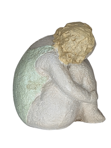EXNER DEKO FIGUR SKULPTUR MÄDCHEN CRIVA SITZEND HÖHE 15 cm MODERN ABSTRAKT