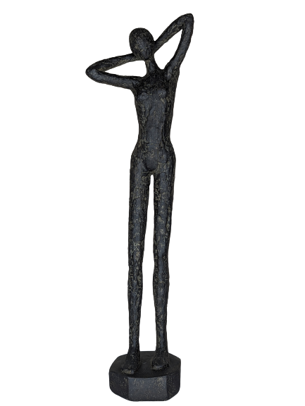 EXNER SKULPTUR DEKO FIGUR HILDA FRAU STEHEND ABSTRAKT HÖHE 38 cm MODERN SCHWARZ