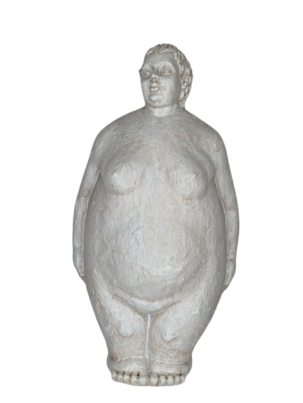 EXNER SKULPTUR DEKO FIGUR HILDA DICKE DAME1 HÖHE 30 cm MODERN STEINOPTIK