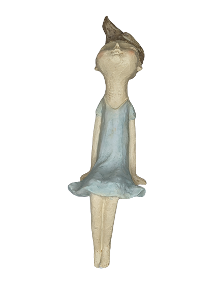EXNER SKULPTUR DEKO FIGUR KID CRIVA1 HÖHE 43 cm MODERN MÄDCHEN KANTENHOCKER