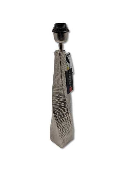 COLMORE LAMPENFUSS ALU RAW SILBER GEDREHT H 51 CM TISCHLEUCHTE MODERN