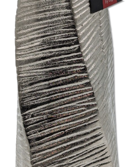COLMORE LAMPENFUSS ALU RAW SILBER GEDREHT H 51 CM TISCHLEUCHTE MODERN