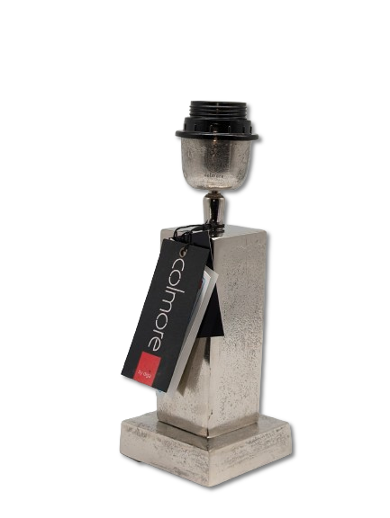 COLMORE LAMPENFUSS QUADRATISCH H 26 CM ALU RAW SILBER MODERN TISCHLEUCHTE