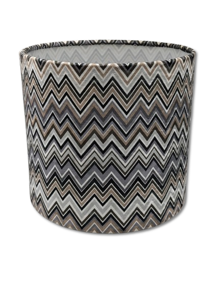 COLMORE LAMPENSHIRM RUND 25x25x23 CM VELOUR ZICKZACK 5FARBIG MODERN