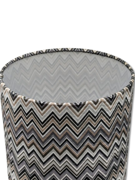 COLMORE LAMPENSHIRM RUND 25x25x23 CM VELOUR ZICKZACK 5FARBIG MODERN