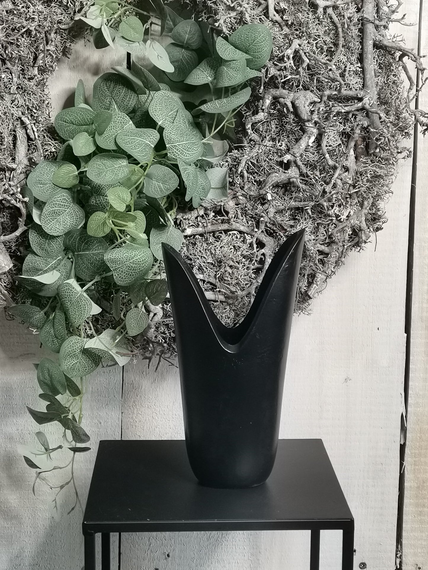 COLMORE Deko Vase 14x9x26 cm Alu Black Matt Modern Tischdeko