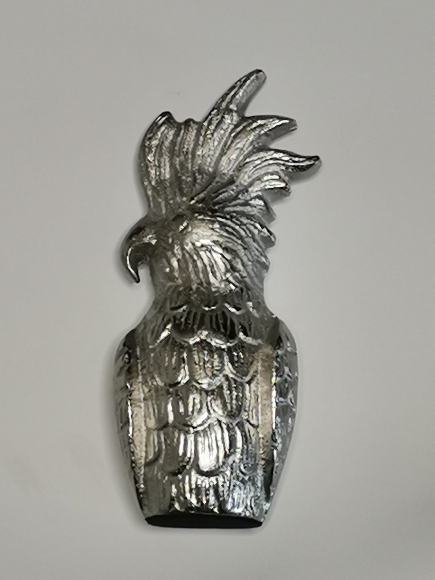 COLMORE Deko Papagei 8x5x17 cm Alu Silber RAW Vogel