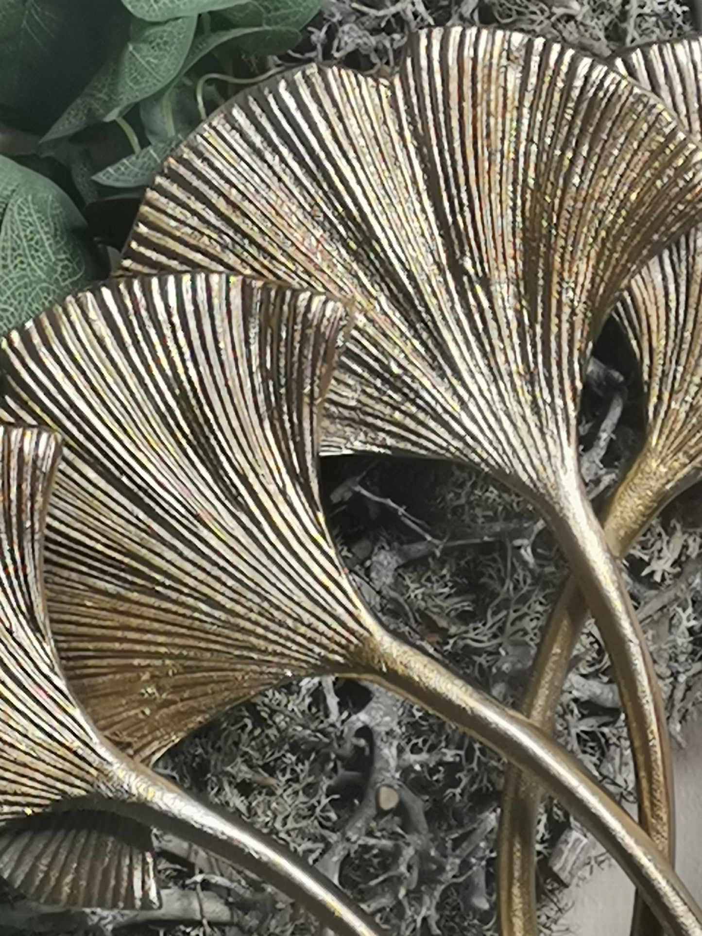 COLMORE Wanddekoration "Ginkgo" 54x41x5 cm Alu Bronze/Gold RAW