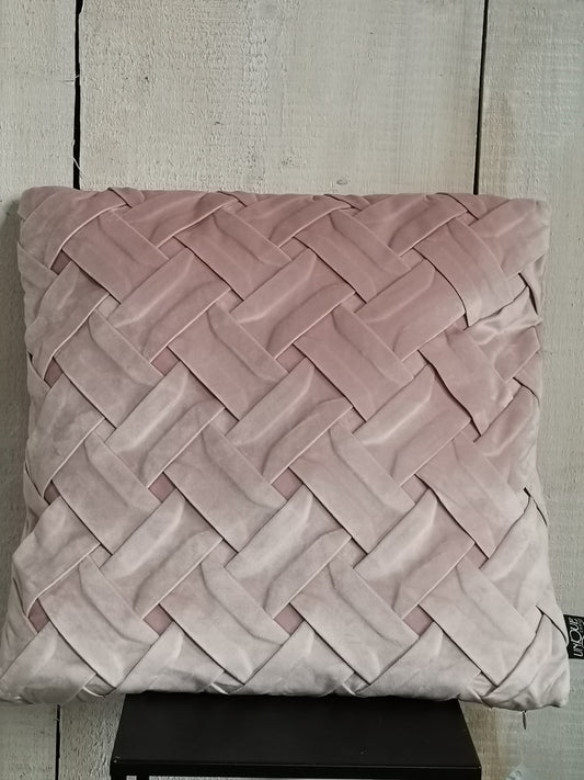 Deko Kissen "Viktor" mit Füllung 45x45 cm Stoff Rose' Samtoptik Modern Sofakissen
