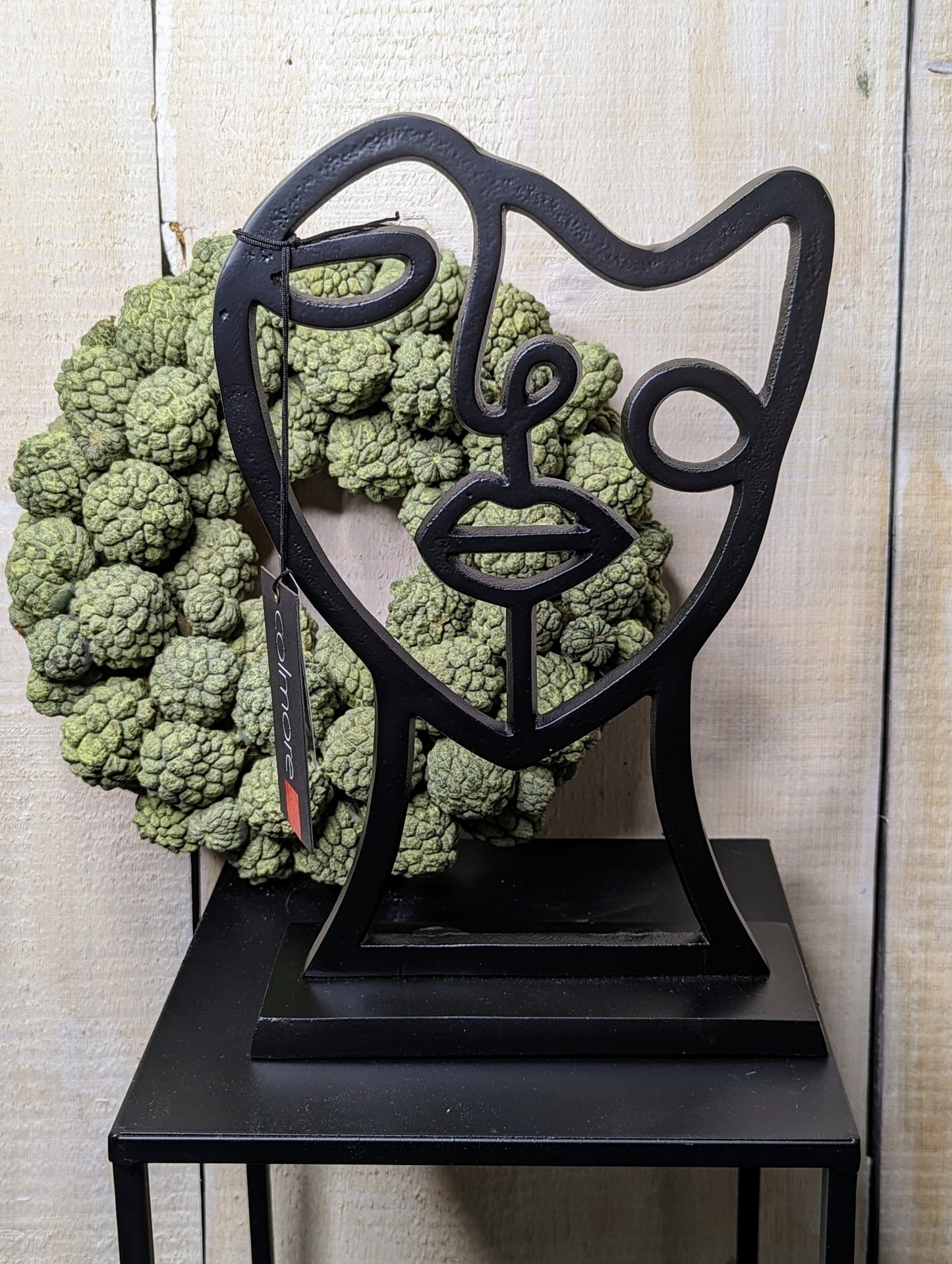 COLMORE Deko Skulptur Face 21x8x33 cm Alu Black Matt Dekoration Modern