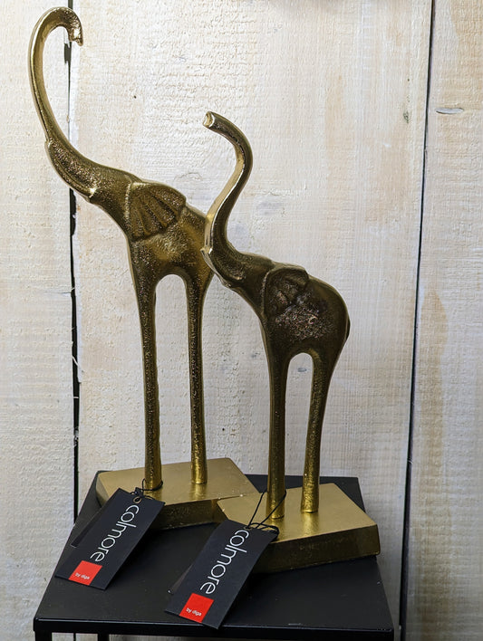 COLMORE Skulptur Elefant L H42 cm Elefant S H34 cm Alu Raw New Bronze Dekoration